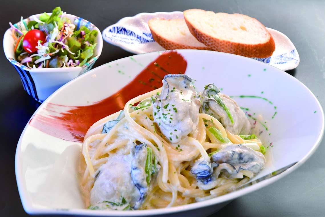 かきのクリームパスタランチ
