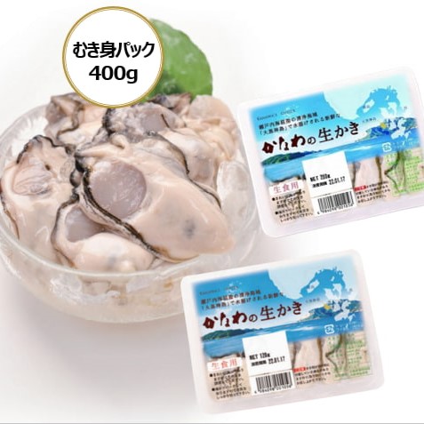 むき身がさらにセット。かきフライソースとともにかきフライも楽しめる