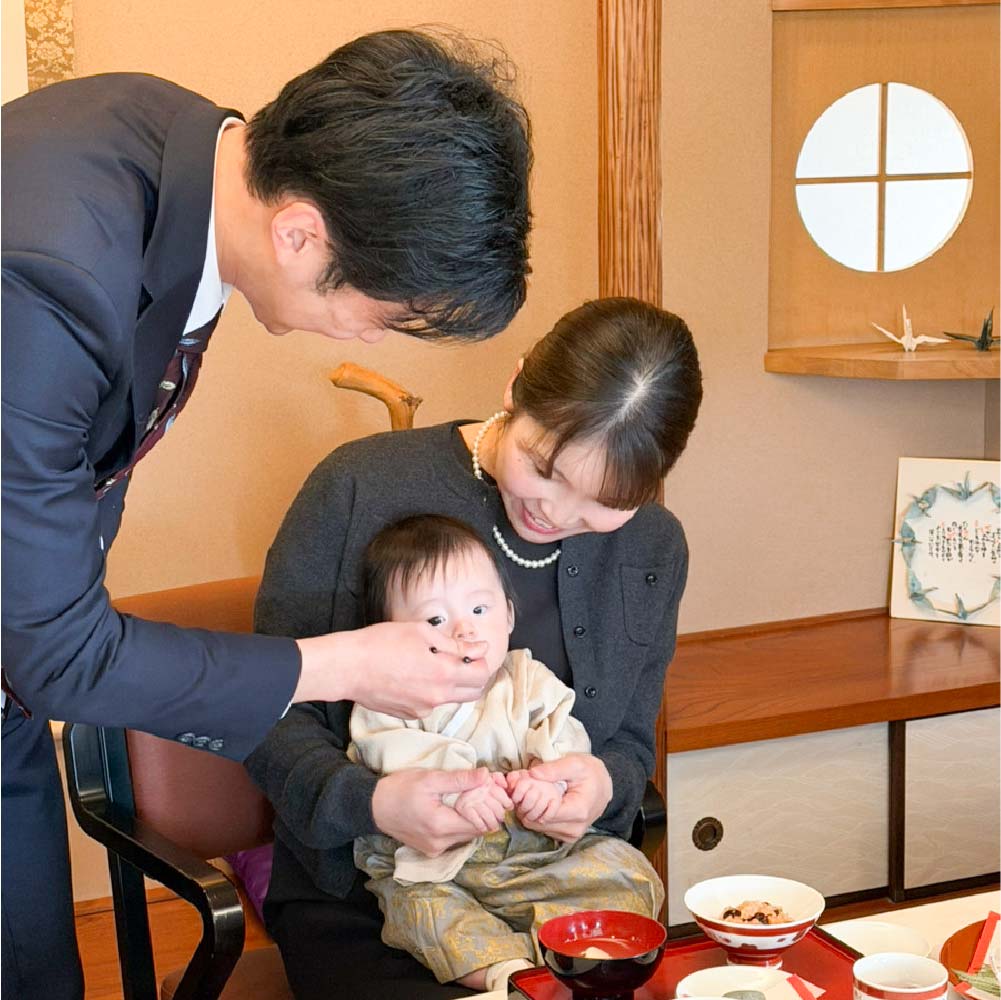 かき船かなわ個室料亭和久でのお食い初め・百日祝い